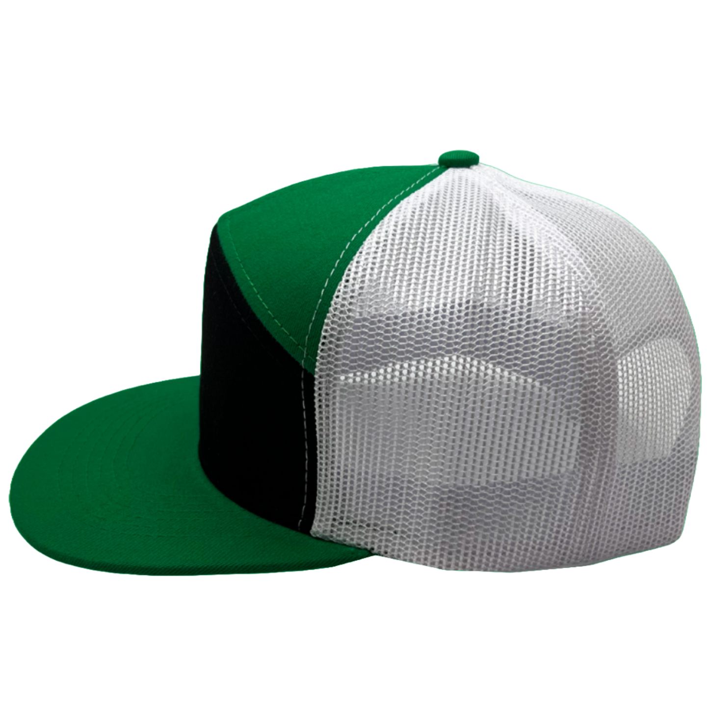 HCHC Wholesale Blank 7-Panel Kelly Green/Black/White