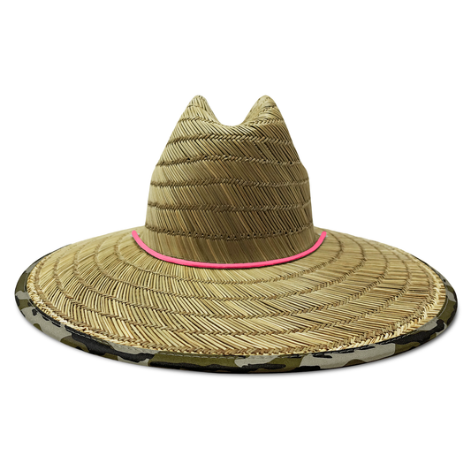 LHC Wake Straw Hat - Natty + Bottomland with Hot Pink